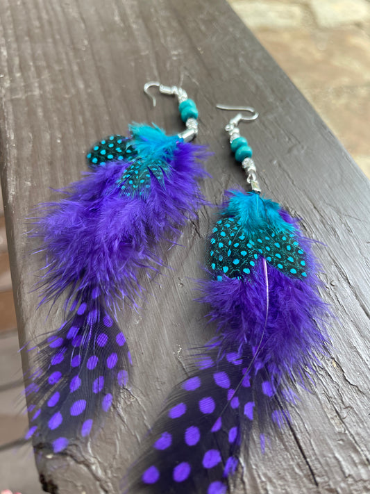 Earrings, purple bling