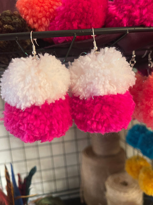 PomPom earrings multi color