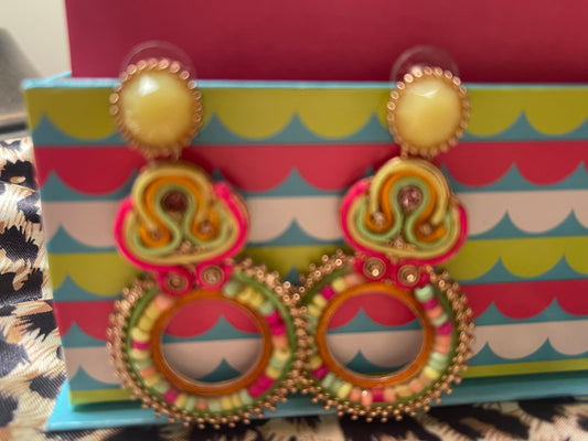 Earrings, color pop!