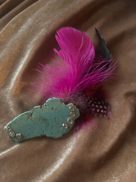 Pin, turquoise and pink