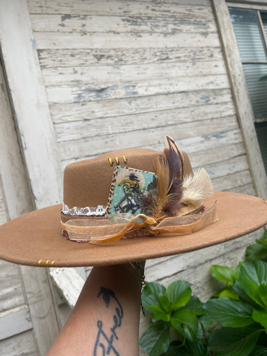 Hat,  Cowboy up wide brim